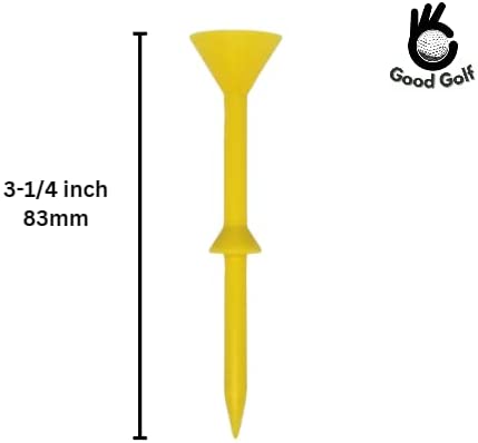 Image of Good Golf Martini Glass Style Golf Tees 3 1/4 inch Step Up Virtually Unbreakable Golf Tees 10 Pack with Ball Marker