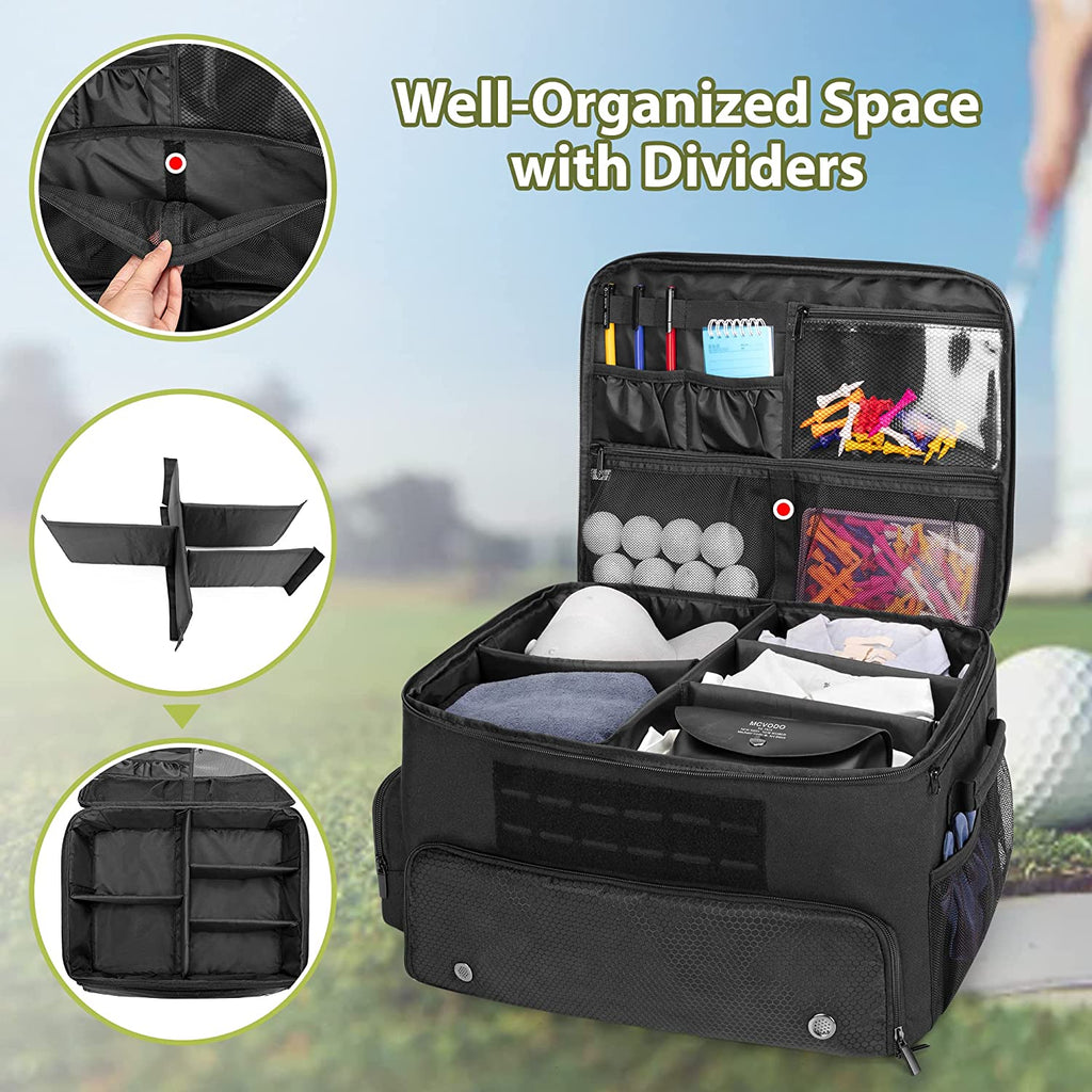 GOBUROS Golf Trunk Organizer Storage with Separate Compartment for